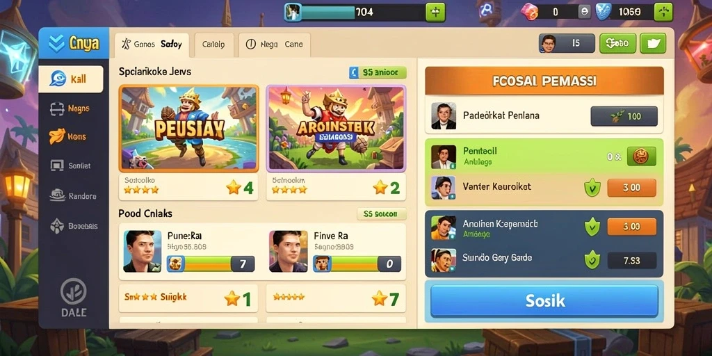 Berbagai permainan yang tersedia untuk semua orang.