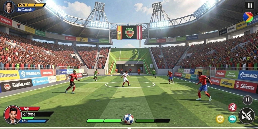 Tangkapan layar dari pertandingan seru dalam mode multiplayer.